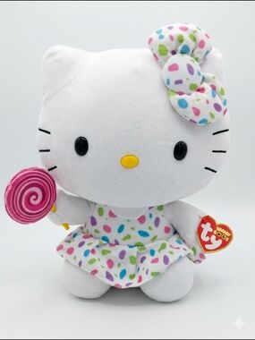 Ty Hello Kitty Plush 11" Cute Tags Attached Japan Candy Lollipop